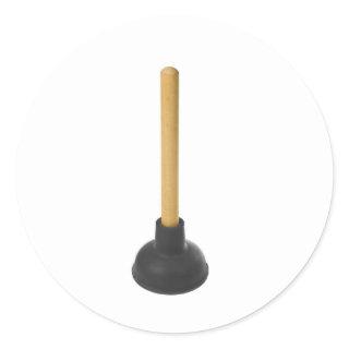 plunger - rubber suction cup classic round sticker