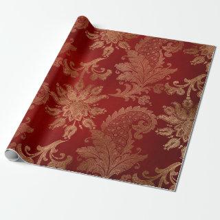 Plush Red and Gold Damask