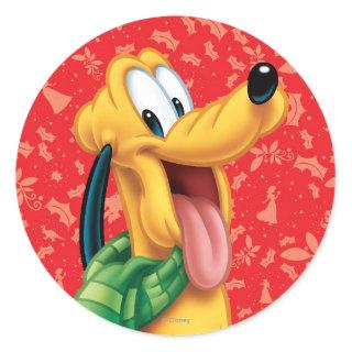 Pluto in Scarf Classic Round Sticker