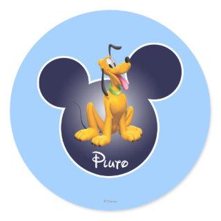 Pluto | Mickey Head Icon Classic Round Sticker