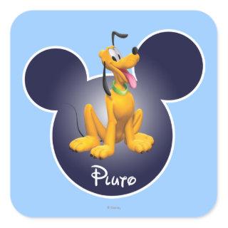 Pluto | Mickey Head Icon Square Sticker