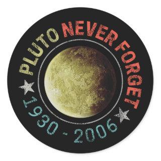 Pluto Never Forget 1930-2006 Space Planet Classic Round Sticker