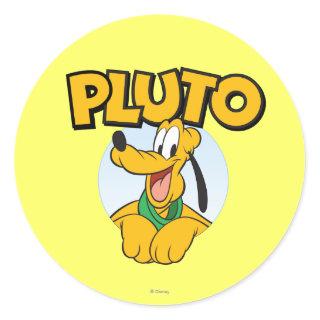 Pluto | Pup with Name Classic Round Sticker