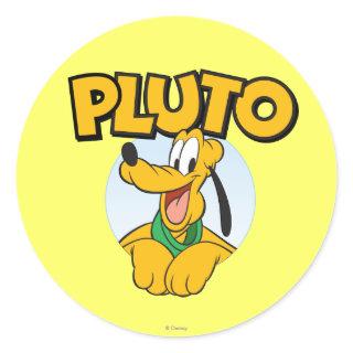 Pluto | Pup with Name Classic Round Sticker