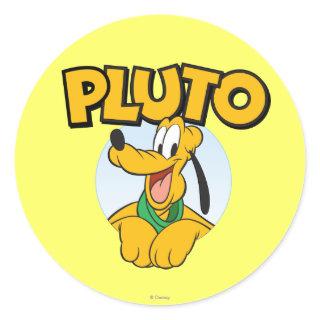 Pluto | Pup with Name Classic Round Sticker