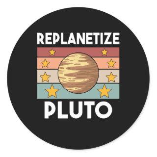 Pluto Solar System Space Pluto Day 9 Planets Classic Round Sticker