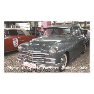 Plymouth Special De Luxe. Built in 1949 Rectangular Sticker