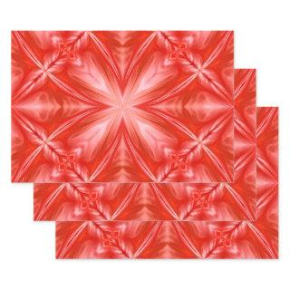 Poinciana Red Milky White Cloudy Abstract Design  Sheets
