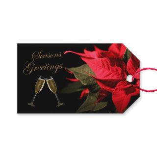 Poinsettia and Champagne Gift Tags