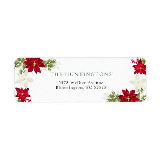 Poinsettia Modern Return Address Label