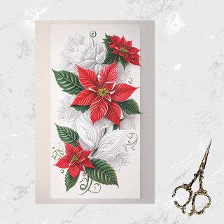 Poinsettia Red Christmas Illustration Tissue Paper