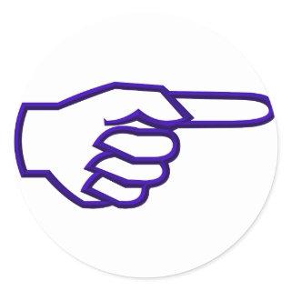 Pointing Finger Classic Round Sticker