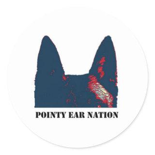 Pointy Ear Nation design Classic Round Sticker