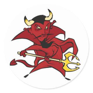 Pointy Red Devil Classic Round Sticker