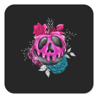 Poisoned Candy Apple With Flowers  Square Sticker