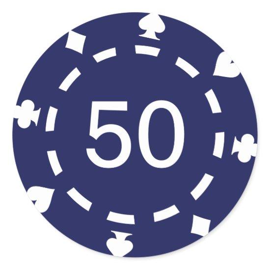 Poker chips classic round sticker