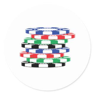 Poker Chips Classic Round Sticker
