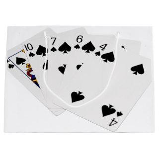 Poker Hands - Flush - Spades Suit Large Gift Bag