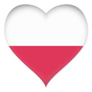 Poland (Polish) Flag Heart Sticker