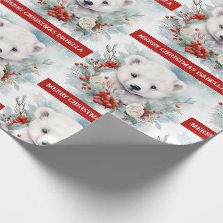 Polar Bear Add Child's Name Cute Christmas Gift