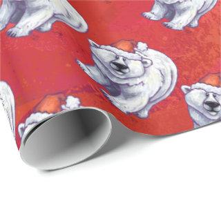 Polar Bear Christmas On Red