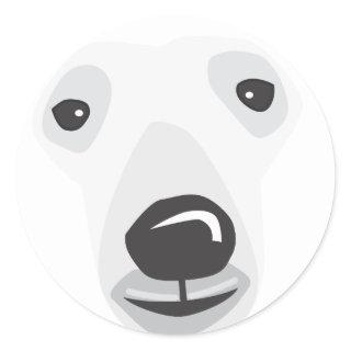 Polar Bear Face Classic Round Sticker