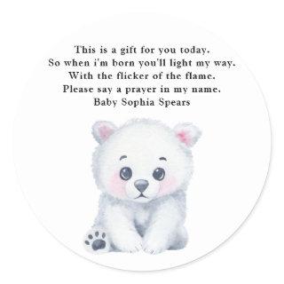 Polar bear - Prayer candle label