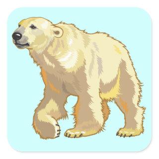polar bear square sticker