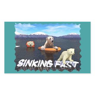 Polar Bears - Sinking Fast Rectangular Sticker