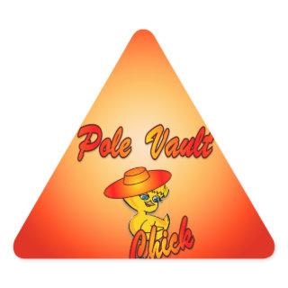 Pole Vault Chick #5 Triangle Sticker
