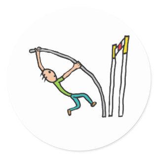 Pole Vault Classic Round Sticker