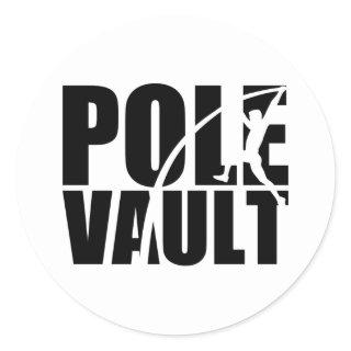 Pole vault classic round sticker