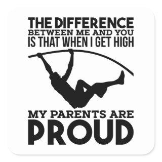Pole Vaulting Sport Square Sticker