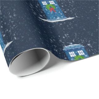 “Police Box in Christmas Snow” (Large Pattern)