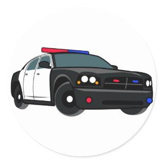 Police Car Classic Round Sticker