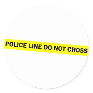 police line do not cross classic round sticker