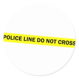 police line do not cross classic round sticker