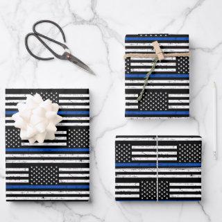 Police Officer Gifts American Flag Thin Blue Line  Sheets