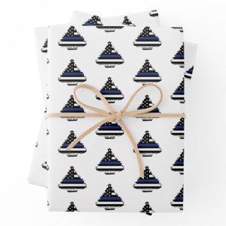 Police Officer Thin Blue Line Christmas Tree   Sheets