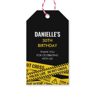Police Party with Yellow Crime Scene Tapes Gift Tags