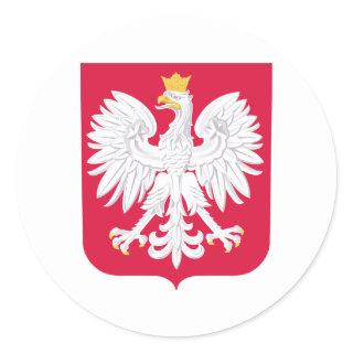 Polish Emblem - Poland Shield - Polska Herb Polski Classic Round Sticker