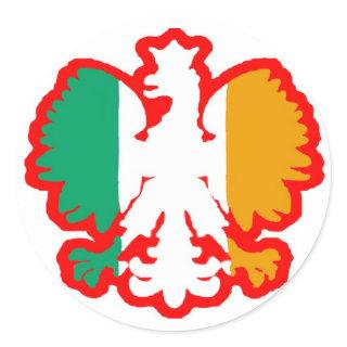 POLISH/IRISH FLAG CLASSIC ROUND STICKER