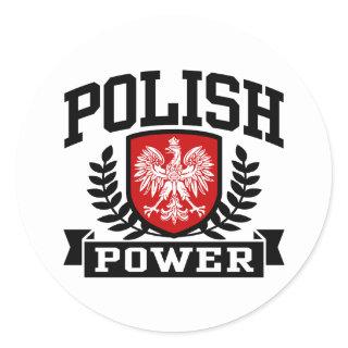 Polish Power Classic Round Sticker