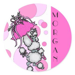 Polk-a-dots N Poodles- Customizable Classic Round Sticker