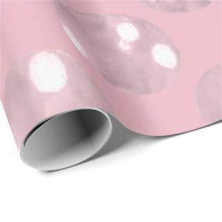 Polka Big Dots Pink Powder Blush Glitter Rose