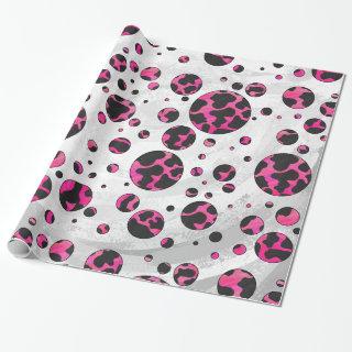 Polka Dot Cow Hot Pink and Black Print