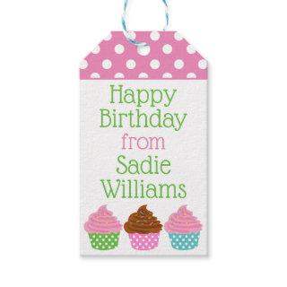 Polka Dot Cupcakes Personalized Gift Tags