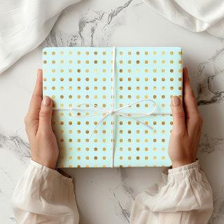 Polka Dot Mint And Faux Gold Foil