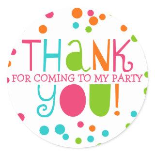 Polka Dot Party Hooray Thank You Favor Sticker