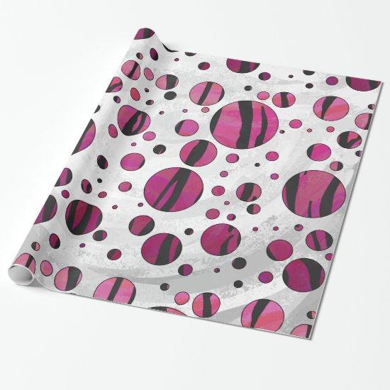Polka Dot Tiger Hot Pink and Black Print